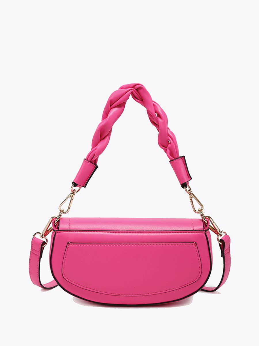 Flapover Crossbody w/ Woven Strap