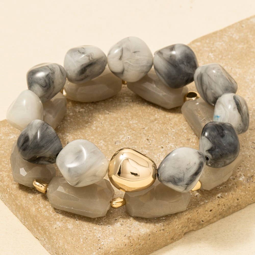 Mixed Chunky Beaded Bracelet Set