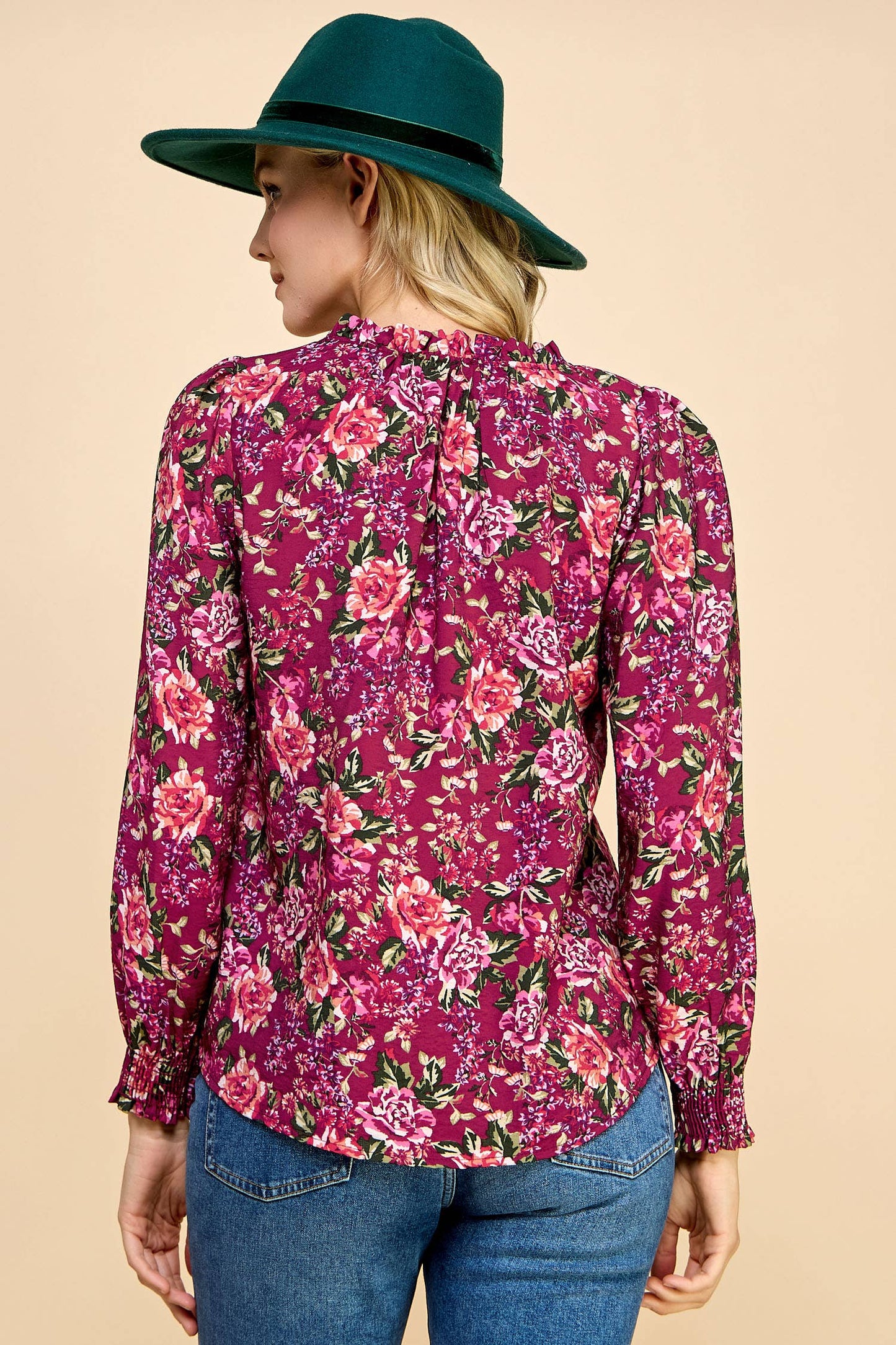 Ruffled Floral Printed Top