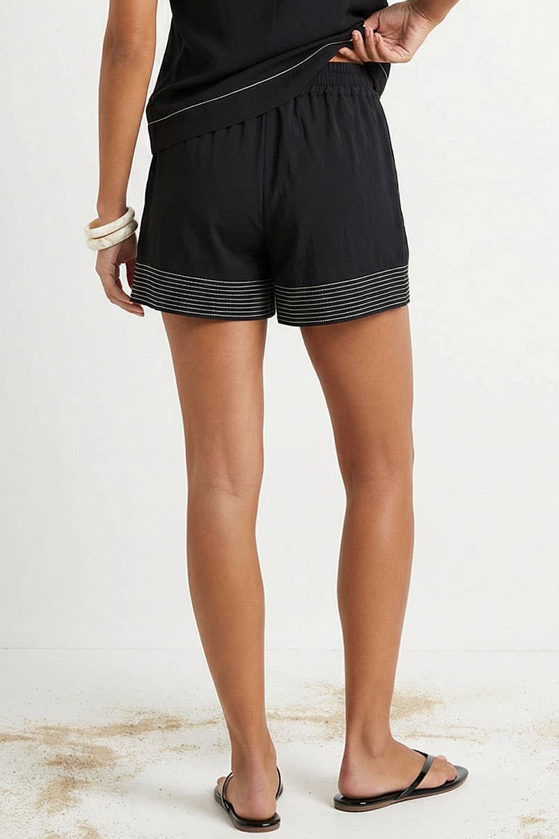 Contrast Stitch Pull-on Shorts