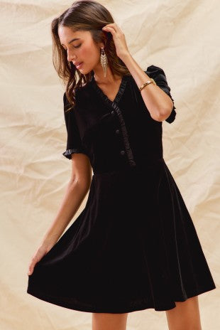 Black Velvet Mini Dress