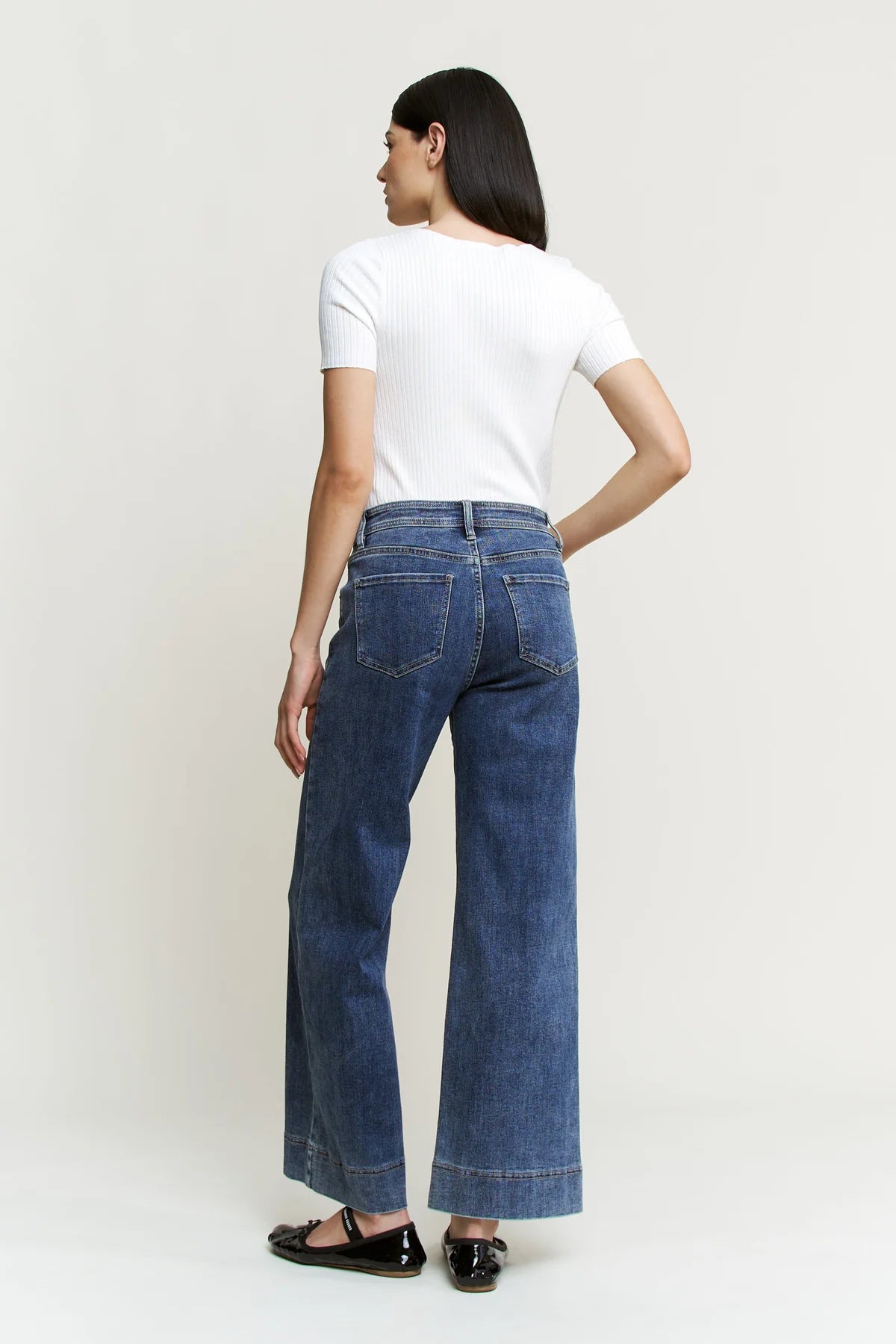 MICA Denim Front Seam Wide Leg