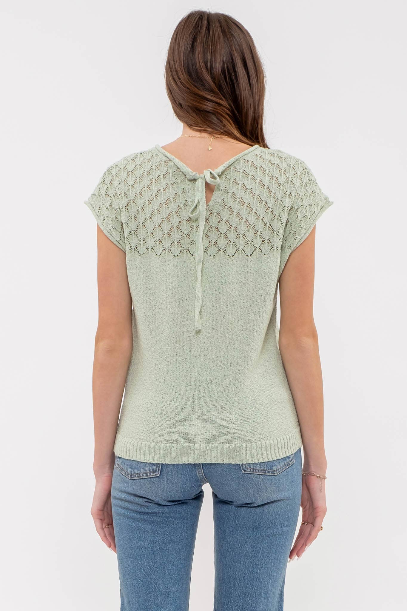 Eyelet Sweater Knit Top