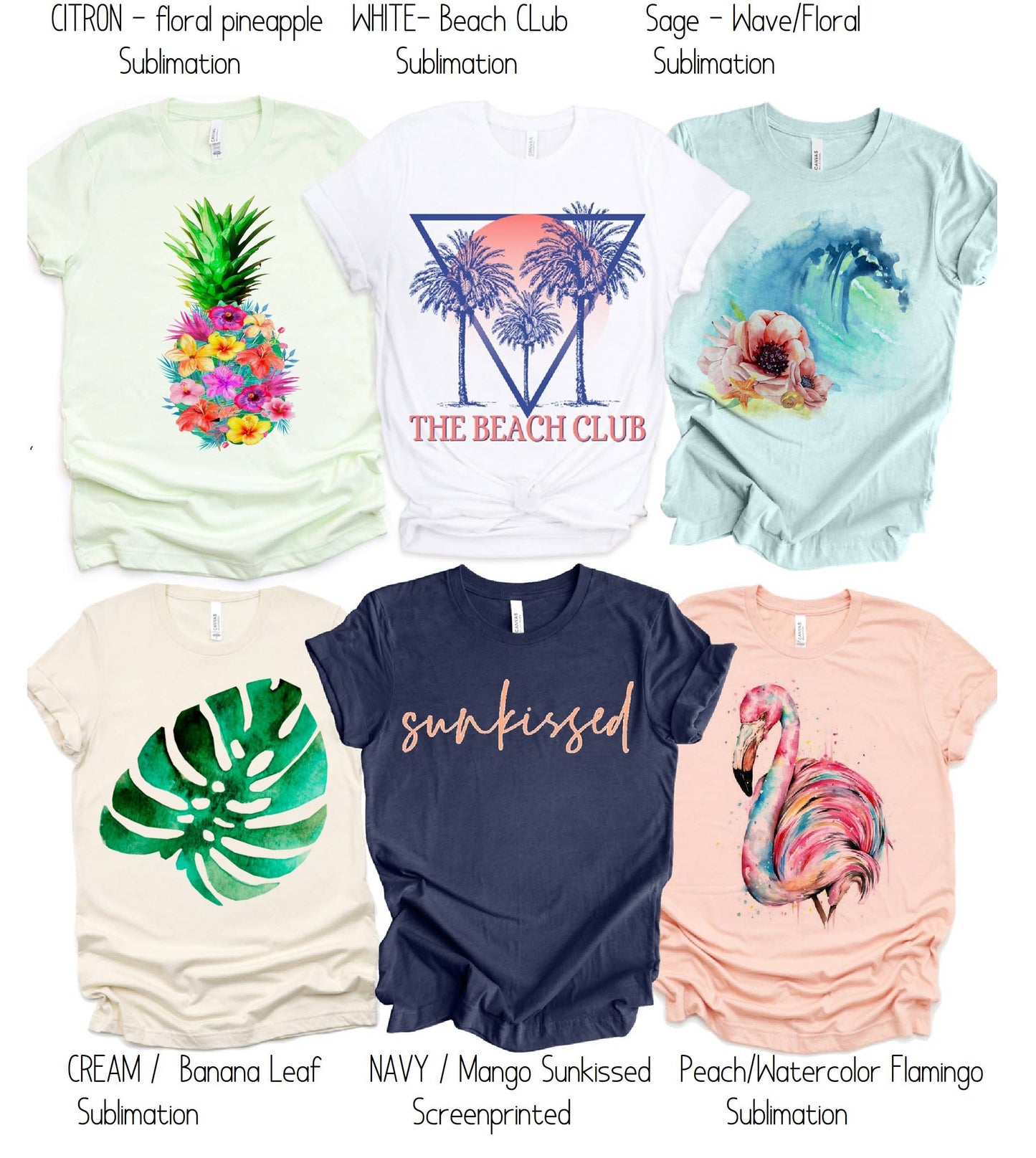 Tropical Summer Beach Club Sunkissed Resort Graphic Tees