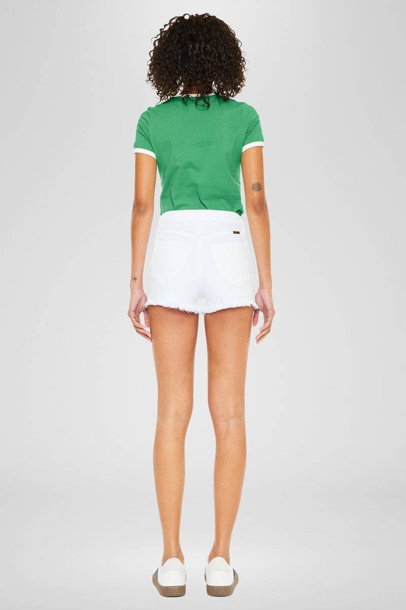 Kancan High Rise White Jean Shorts