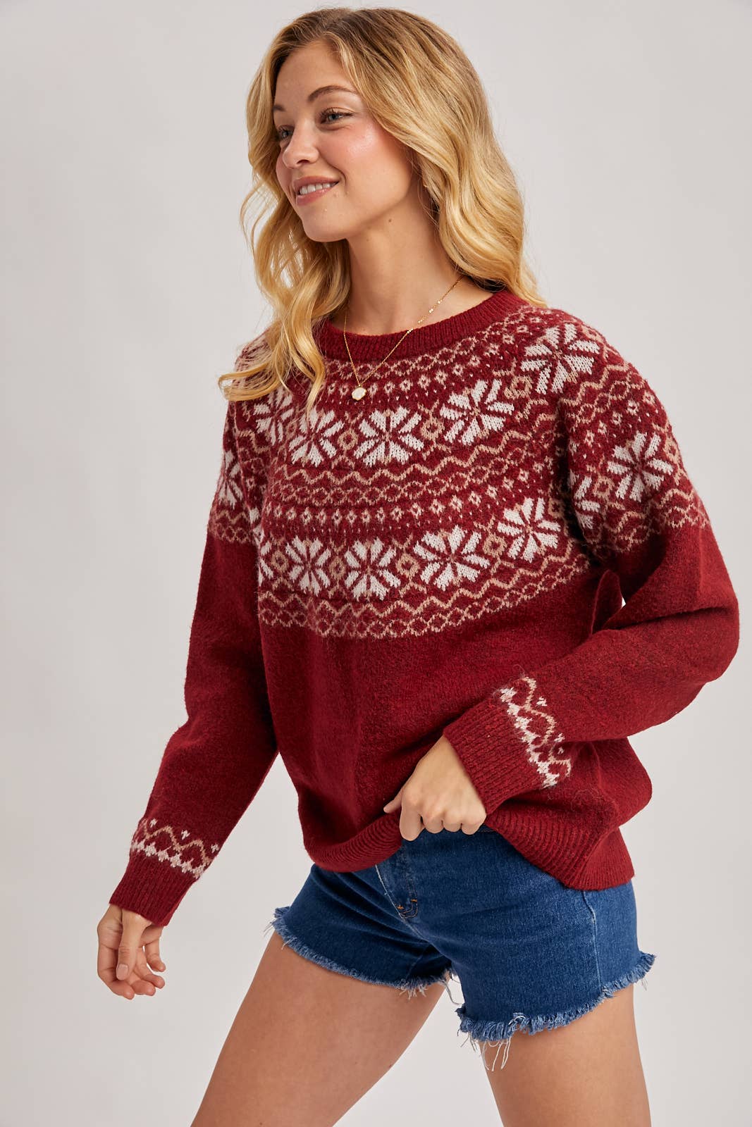 HOLIDAY FAIRE ISLE KNIT SWEATER