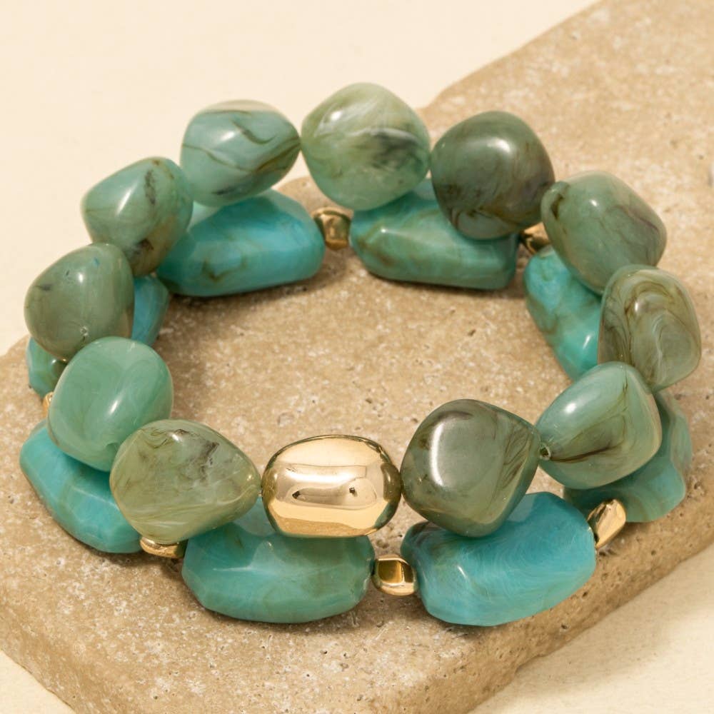 Mixed Chunky Beaded Bracelet Set