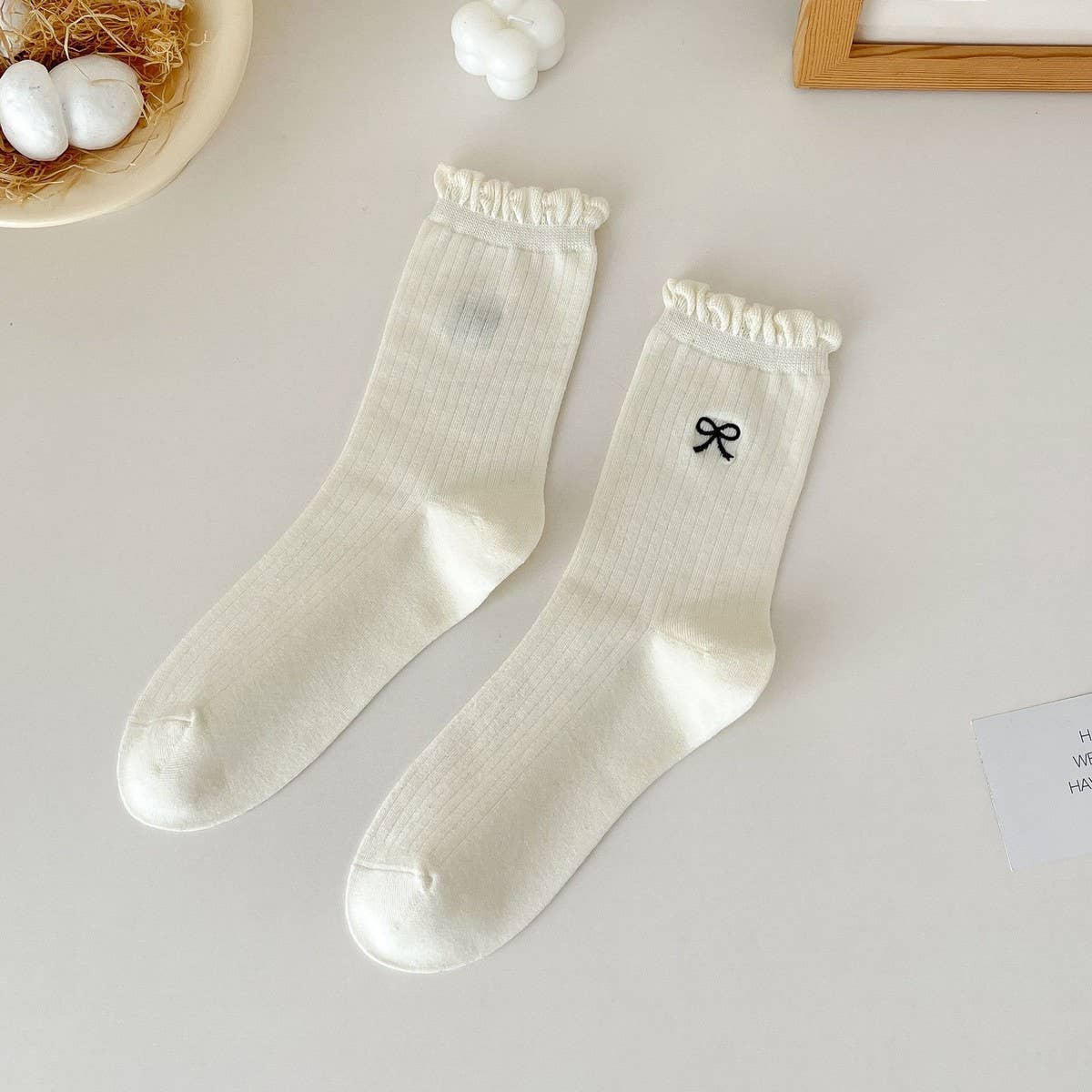 Cute Dots, Stripes, Bow Crew Socks