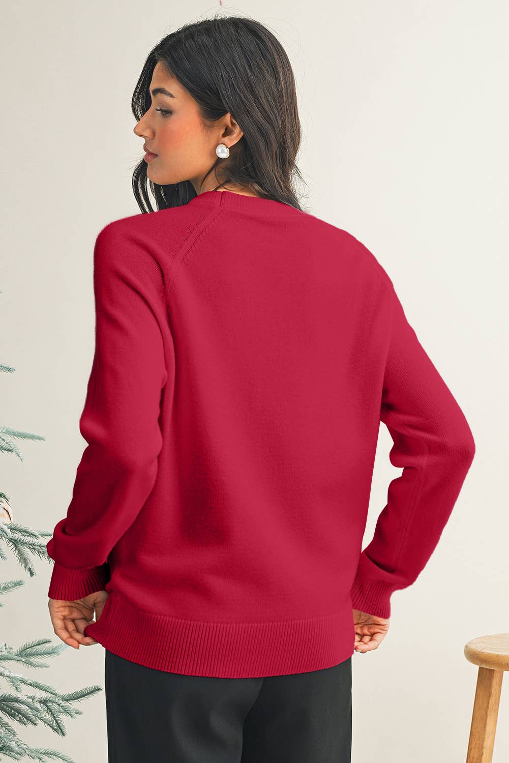 MERRY Letter Pattern Sweater