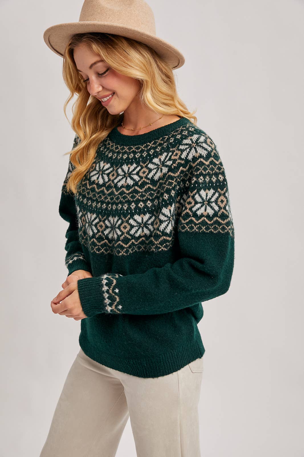HOLIDAY FAIRE ISLE KNIT SWEATER