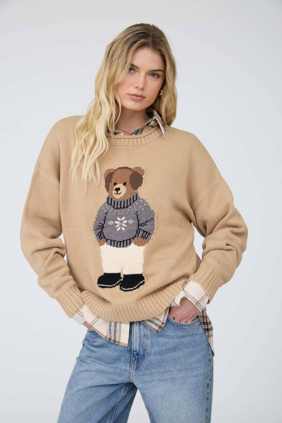 Teddy Bear Crew Neck Sweater