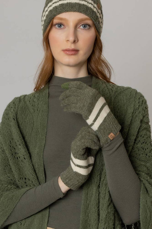 Super Soft Striped Knit Touch Gloves