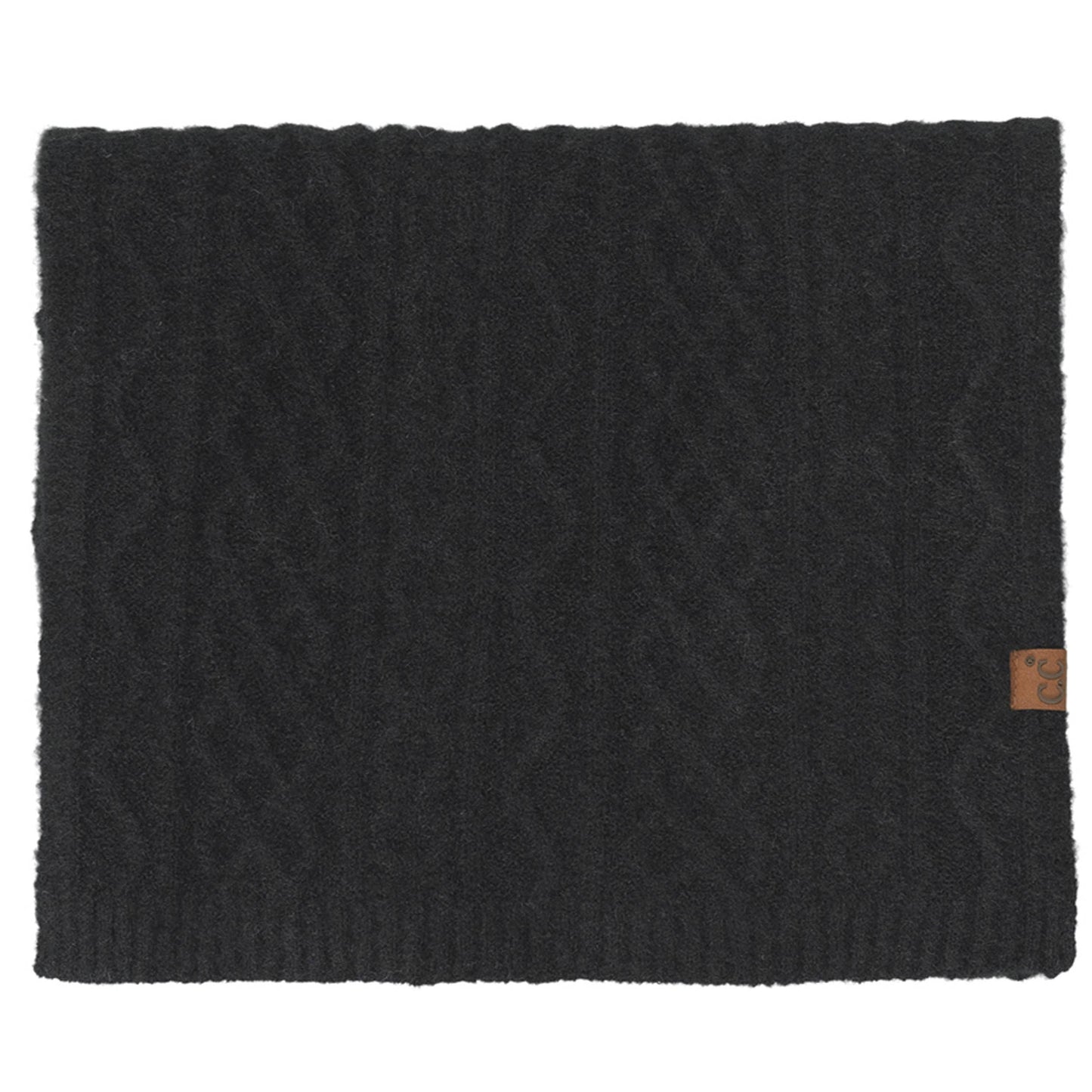 C.C Solid Cable Knit Winter Oblong Scarf