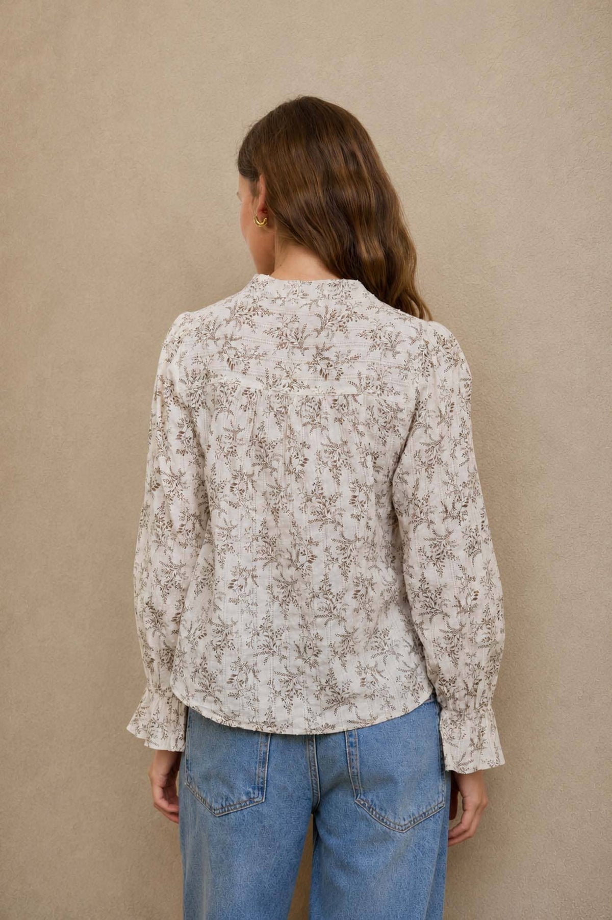 Floral Leaf Print Blouse