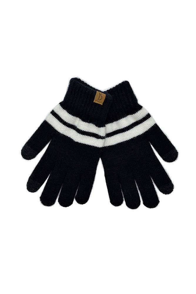 Super Soft Striped Knit Touch Gloves