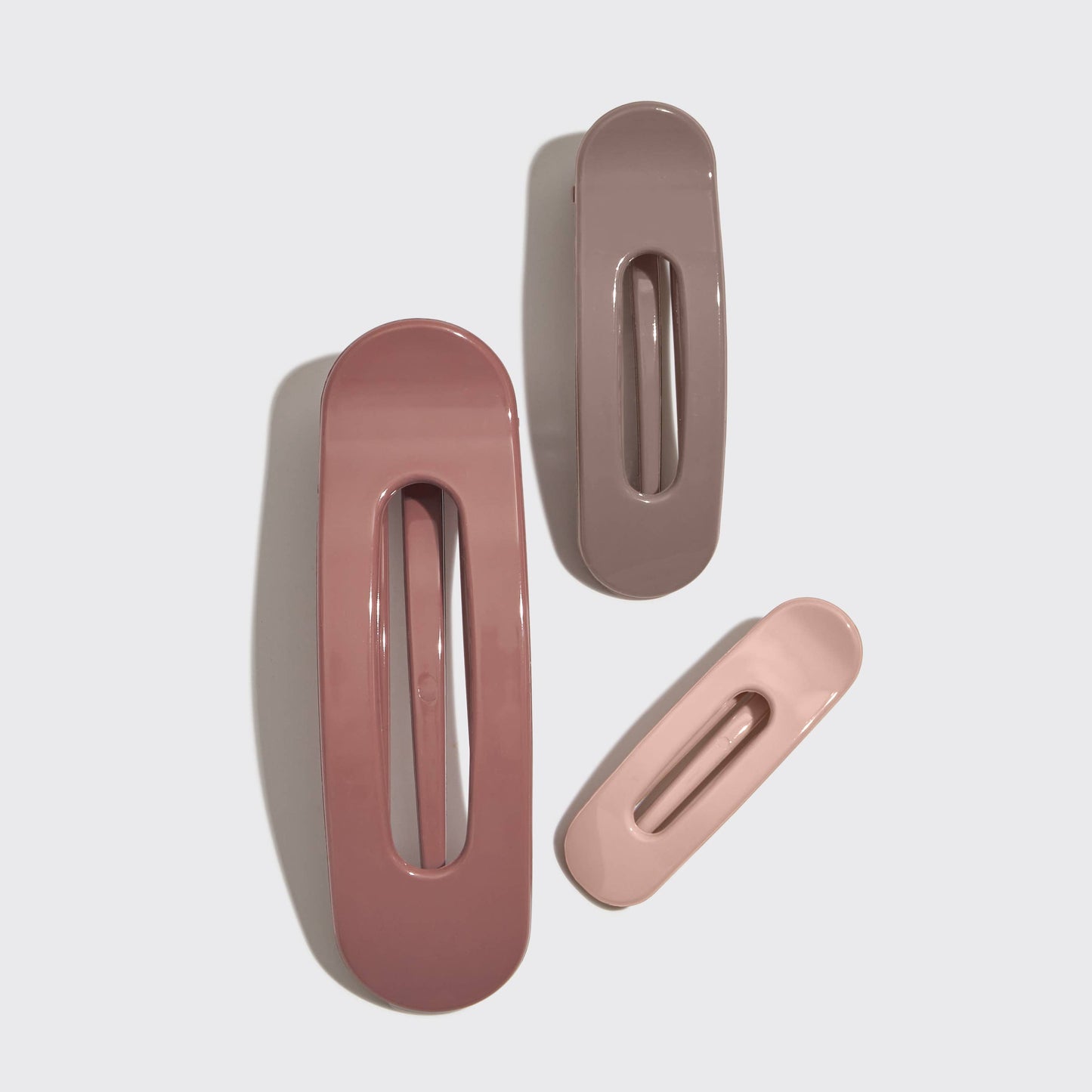 Kitsch Flat Lay Claw Clip 3pc Flat - Ultra Glossy Terracotta