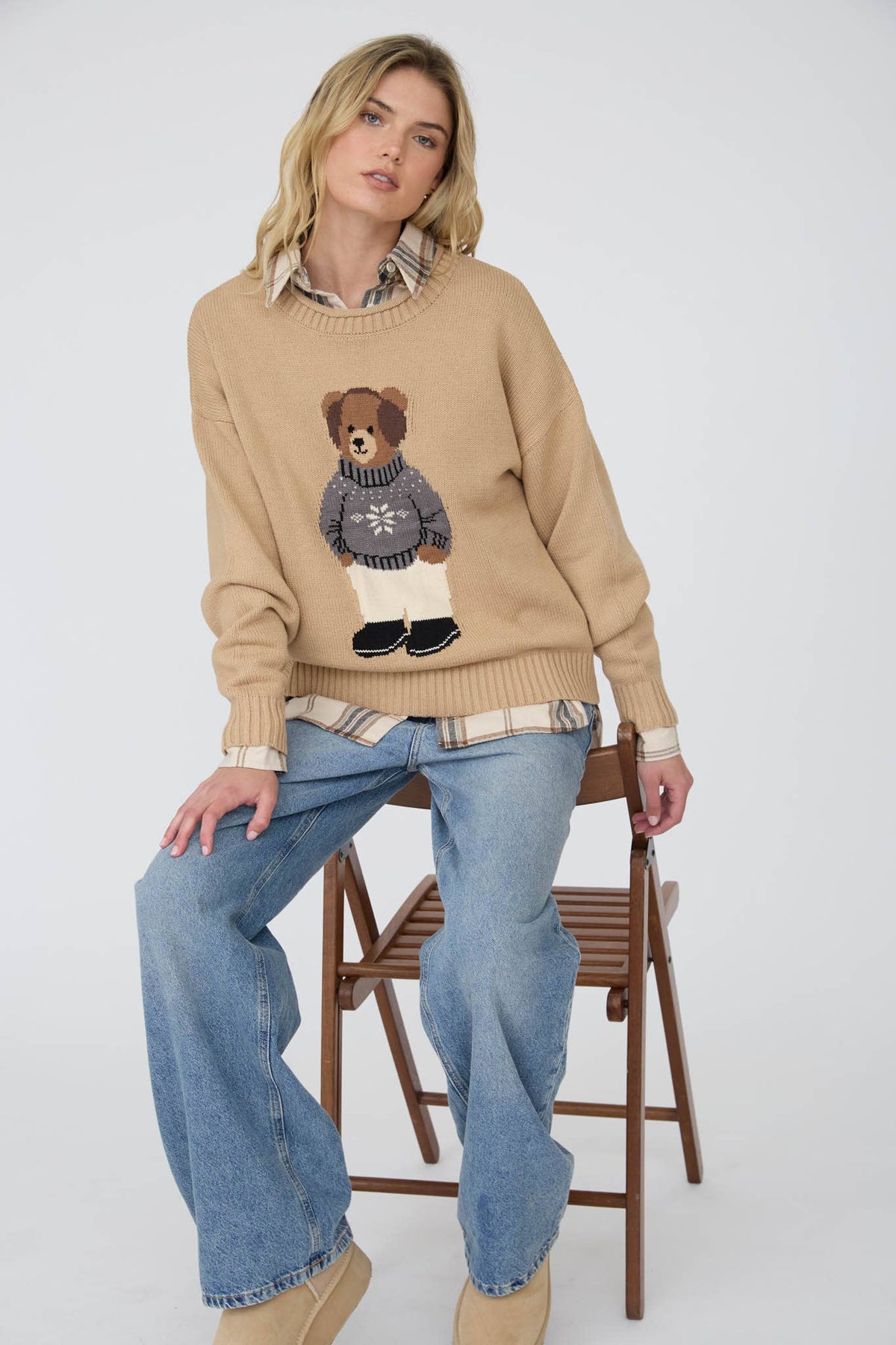 Teddy Bear Crew Neck Sweater