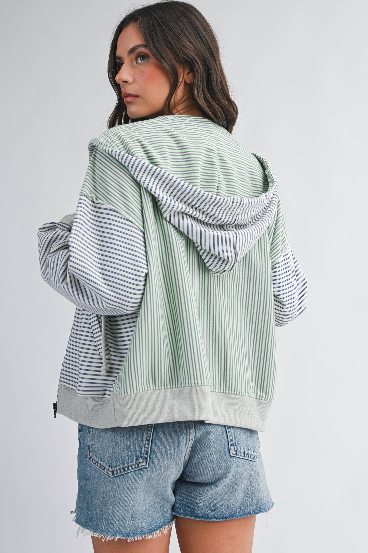 Striped Zip Hoodie