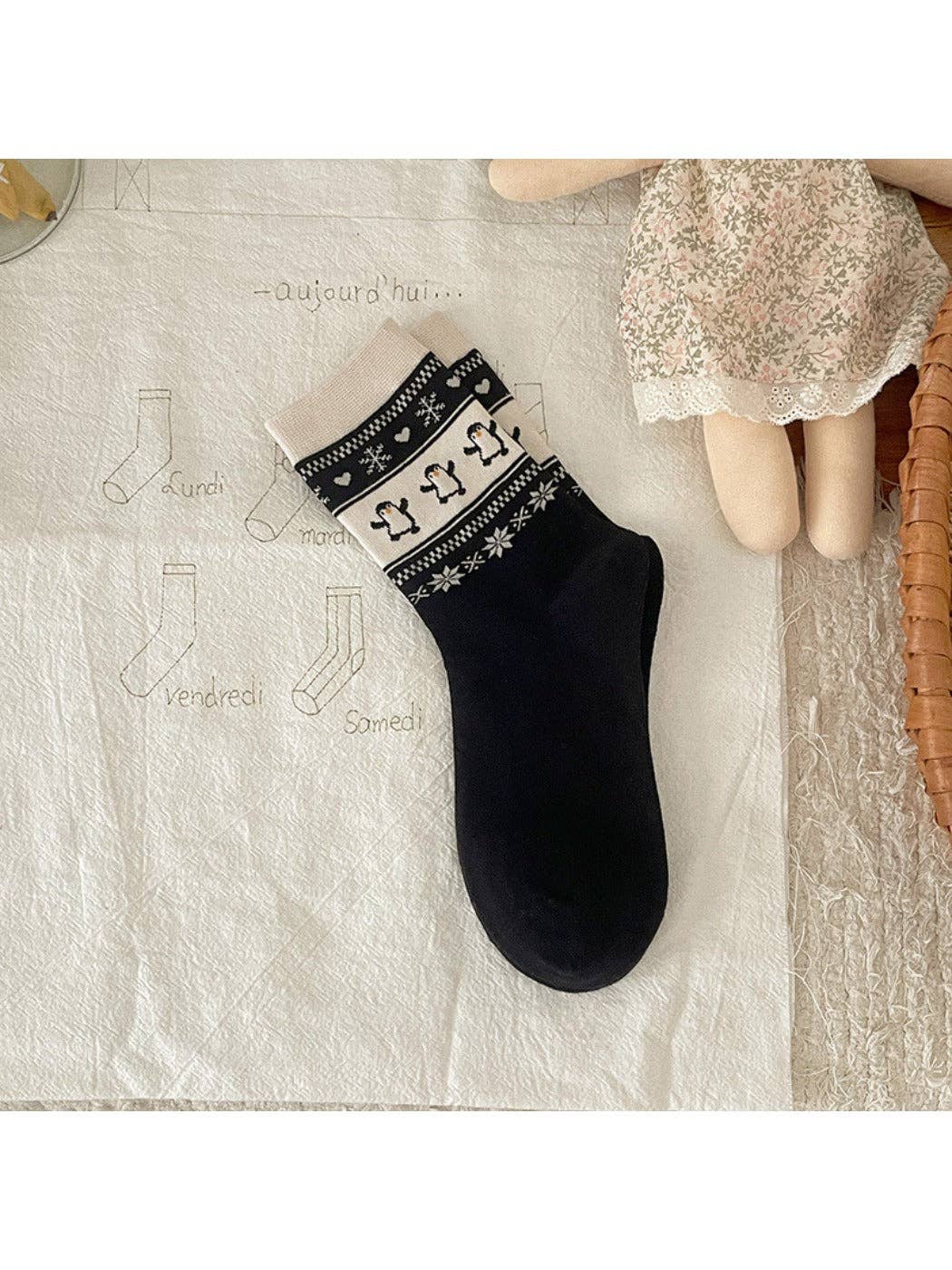 Animal Pattern Cute Pattern Mid-Calf Socks