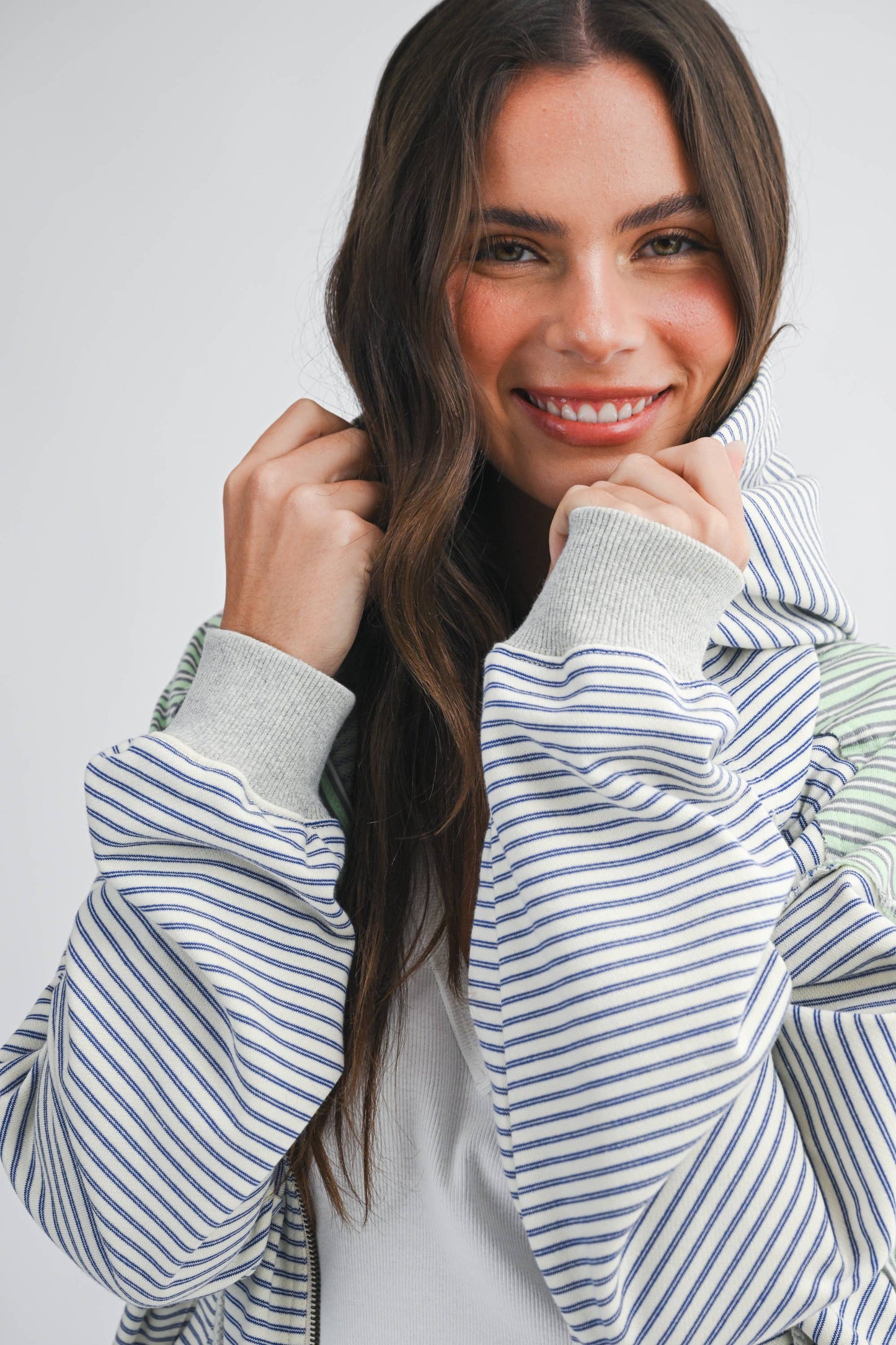 Striped Zip Hoodie