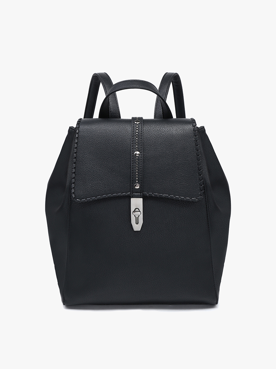 Olive Studded Whipstitch Backpack