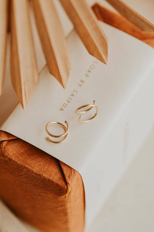 Tiny Twist Earrings 14kt Gold Fill + Sterling Silver
