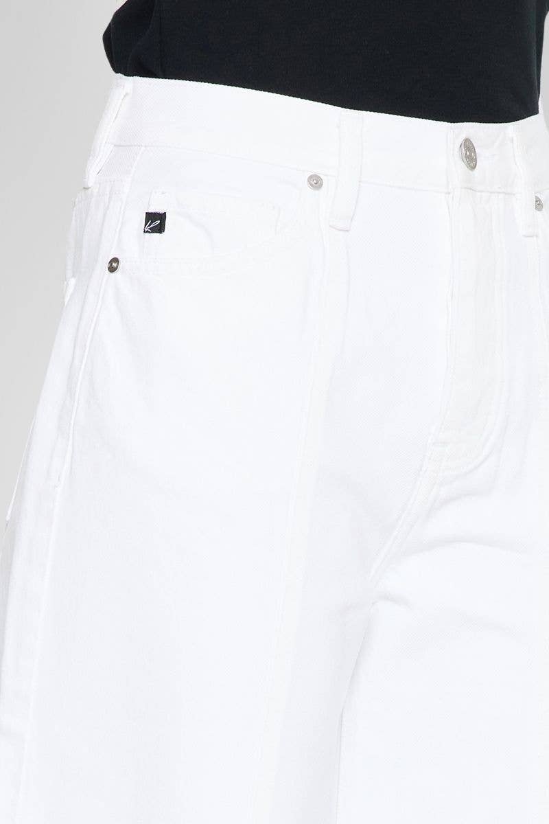 Ultra High Rise Wide Leg Jeans White Kan Can