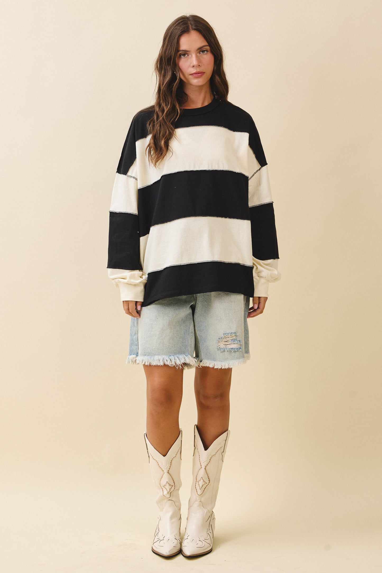 Oversized Color Block Pullover