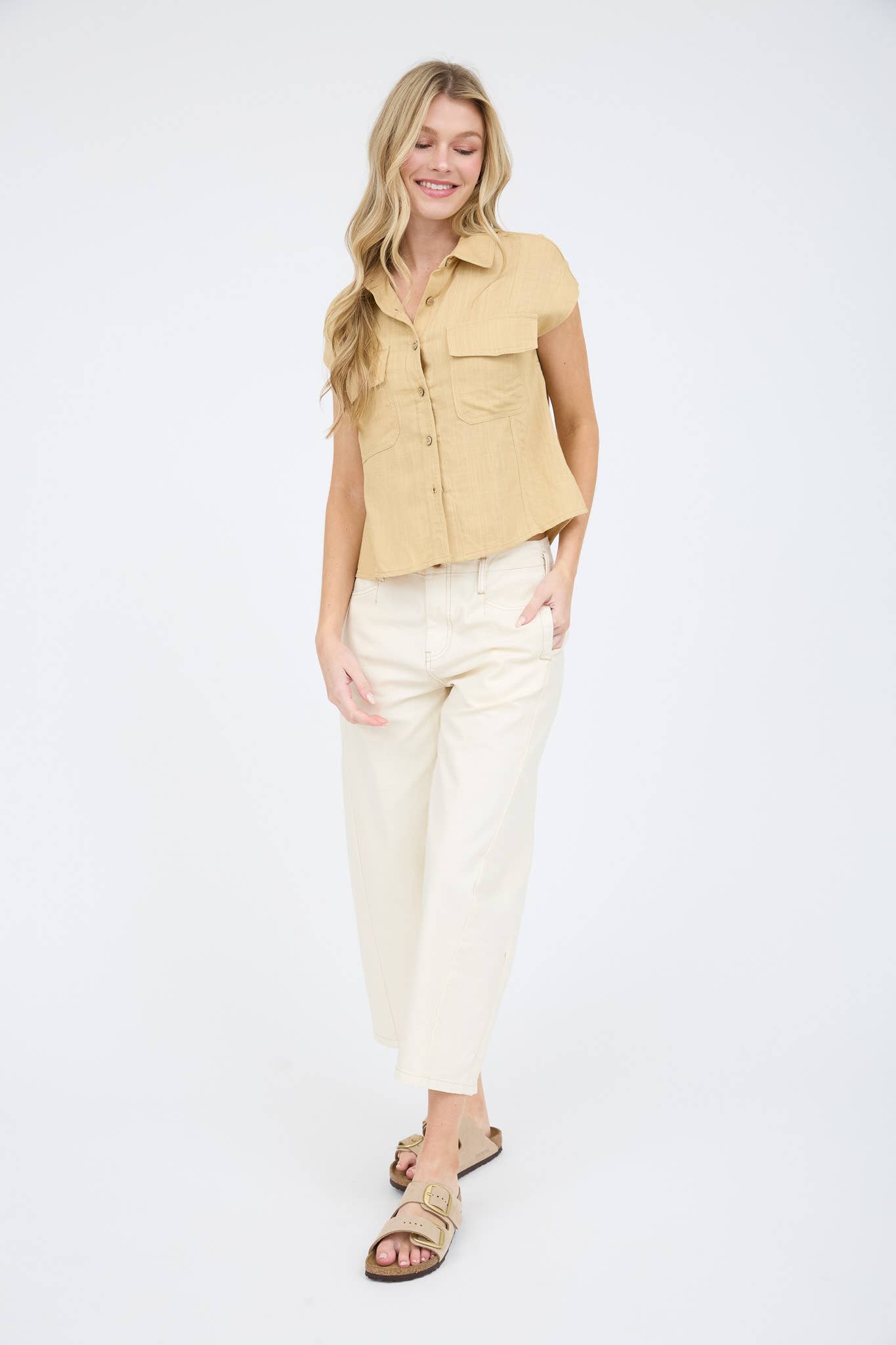 Short Sleeve Linen Button Down Shirt