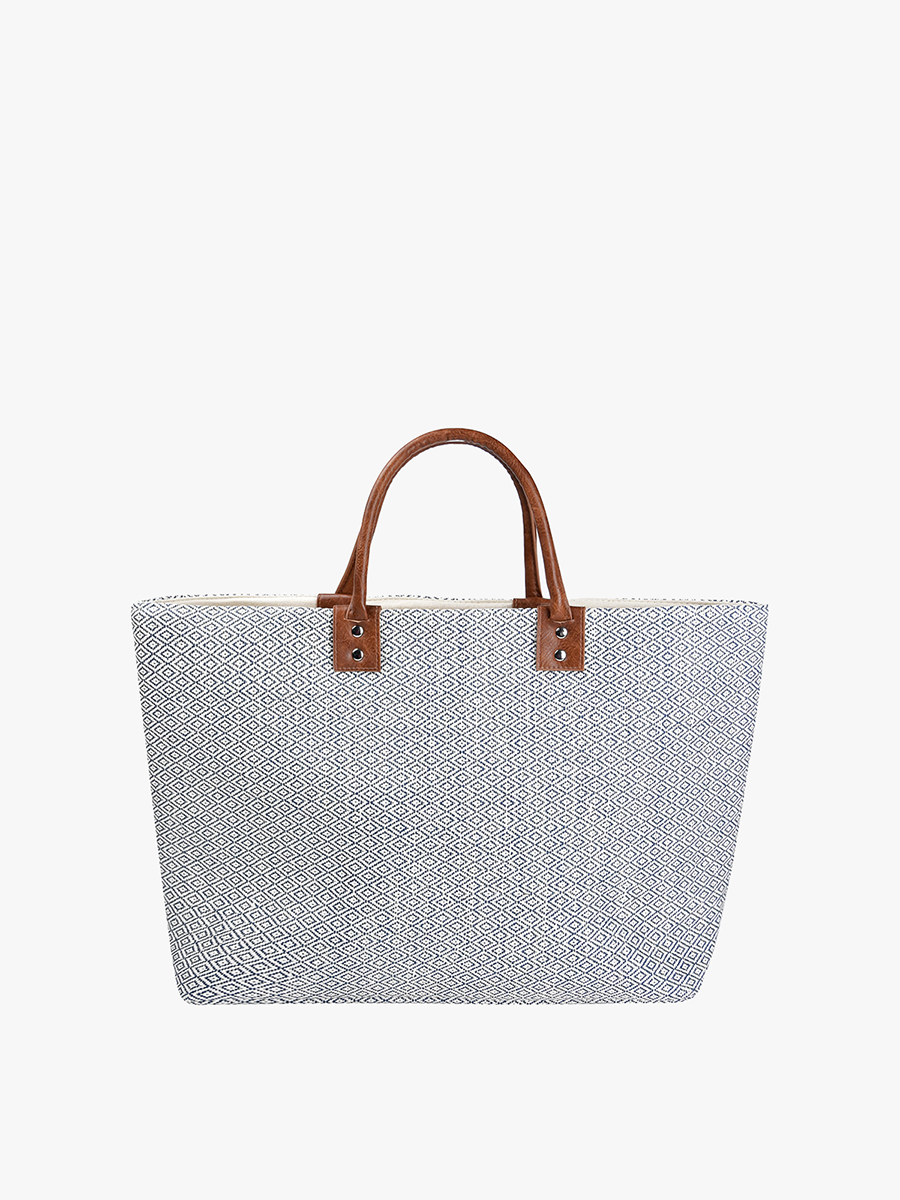 Large Aztec Straw Tote w/ Dual Handles