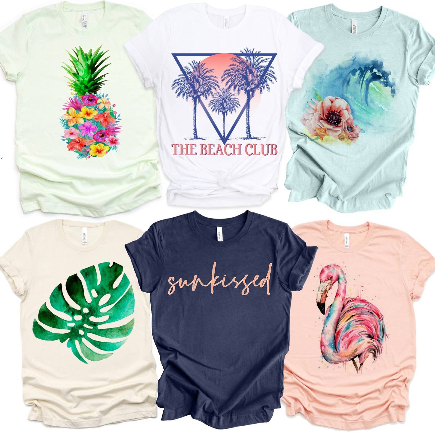 Tropical Summer Beach Club Sunkissed Resort Graphic Tees