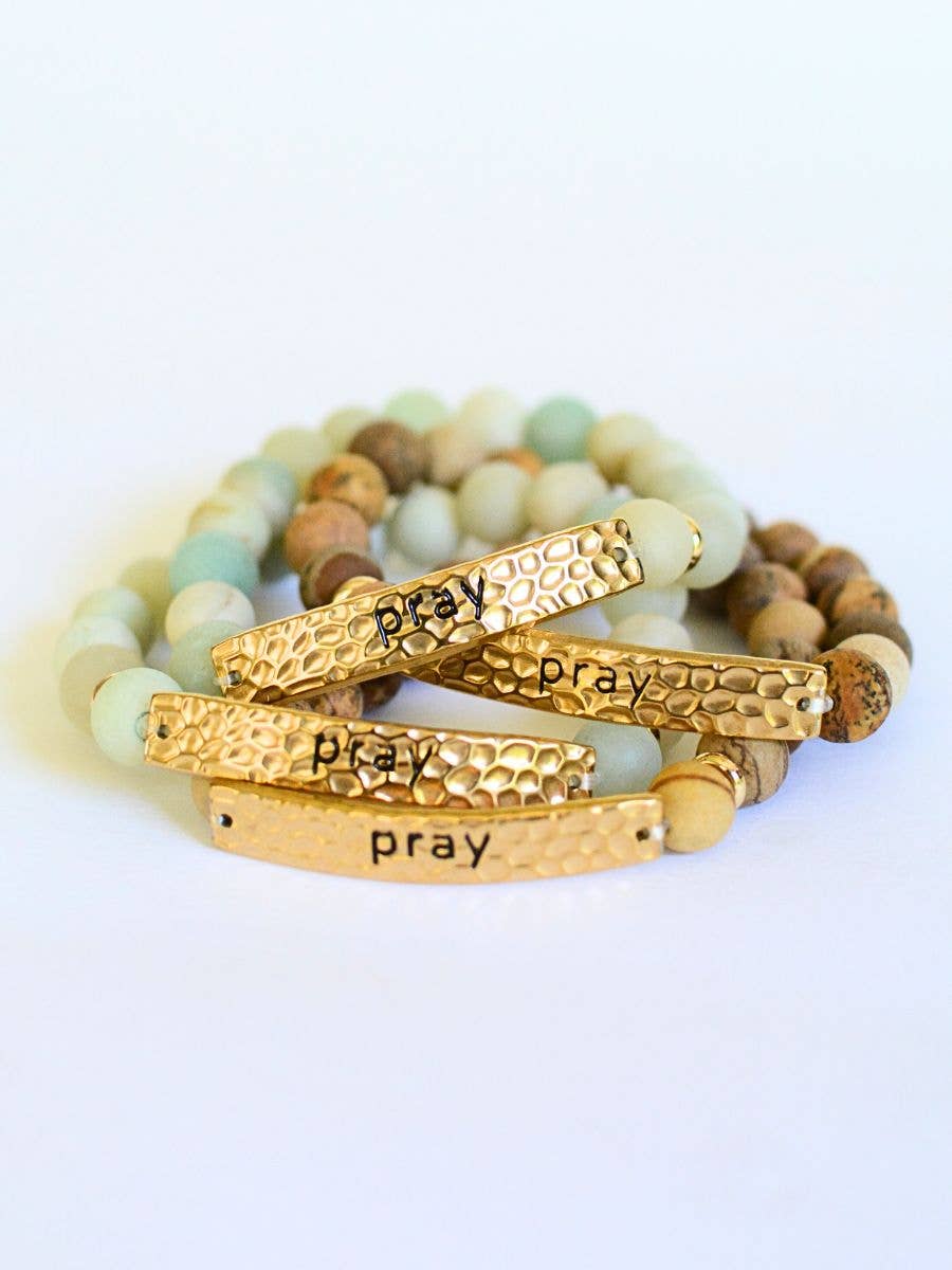 Pray Bracelet – Christian Faith, Catholic Jewelry, Stone