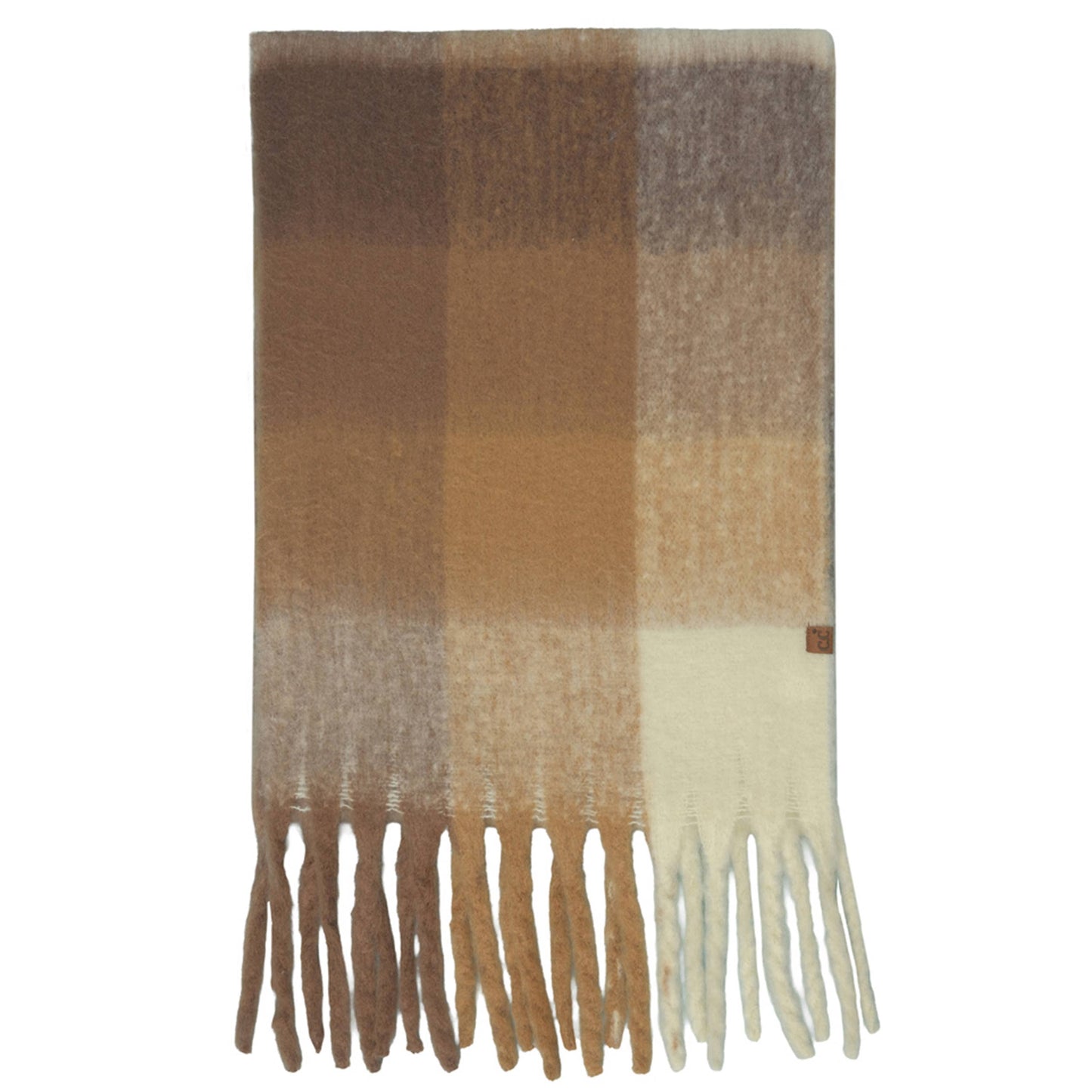 C.C Multi Color Block Plaid Check Pattern Woven Winter Scarf