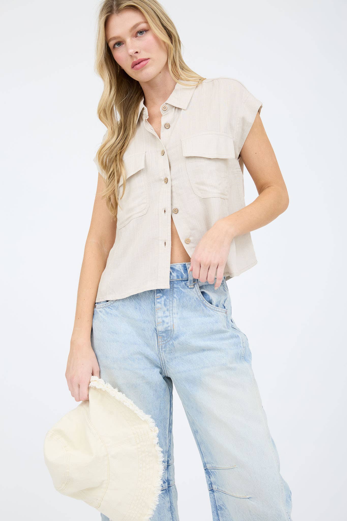 Short Sleeve Linen Button Down Shirt