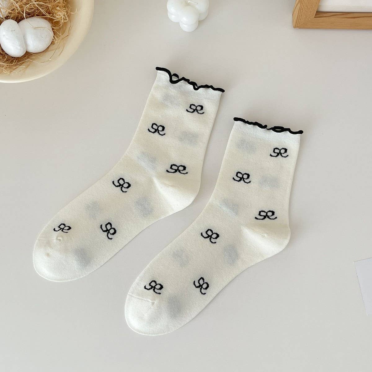 Cute Dots, Stripes, Bow Crew Socks