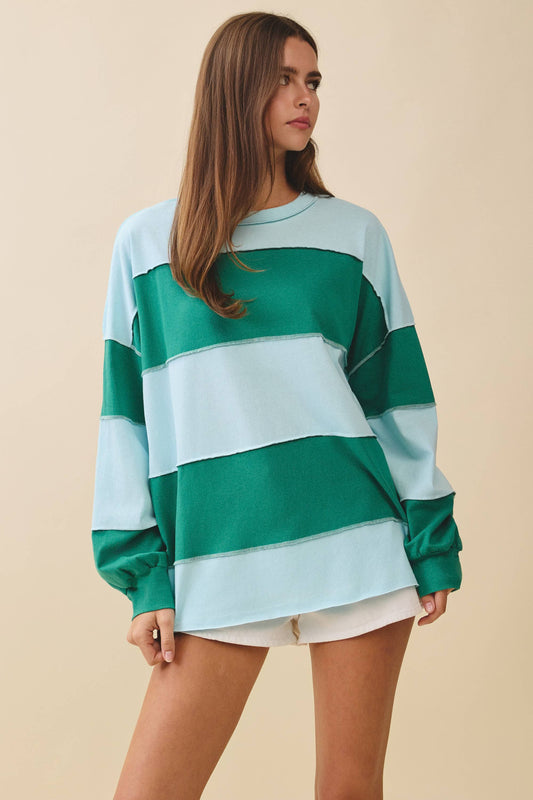 Oversized Color Block Pullover