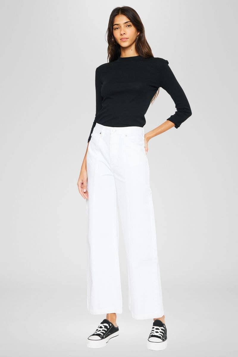 Ultra High Rise Wide Leg Jeans White Kan Can