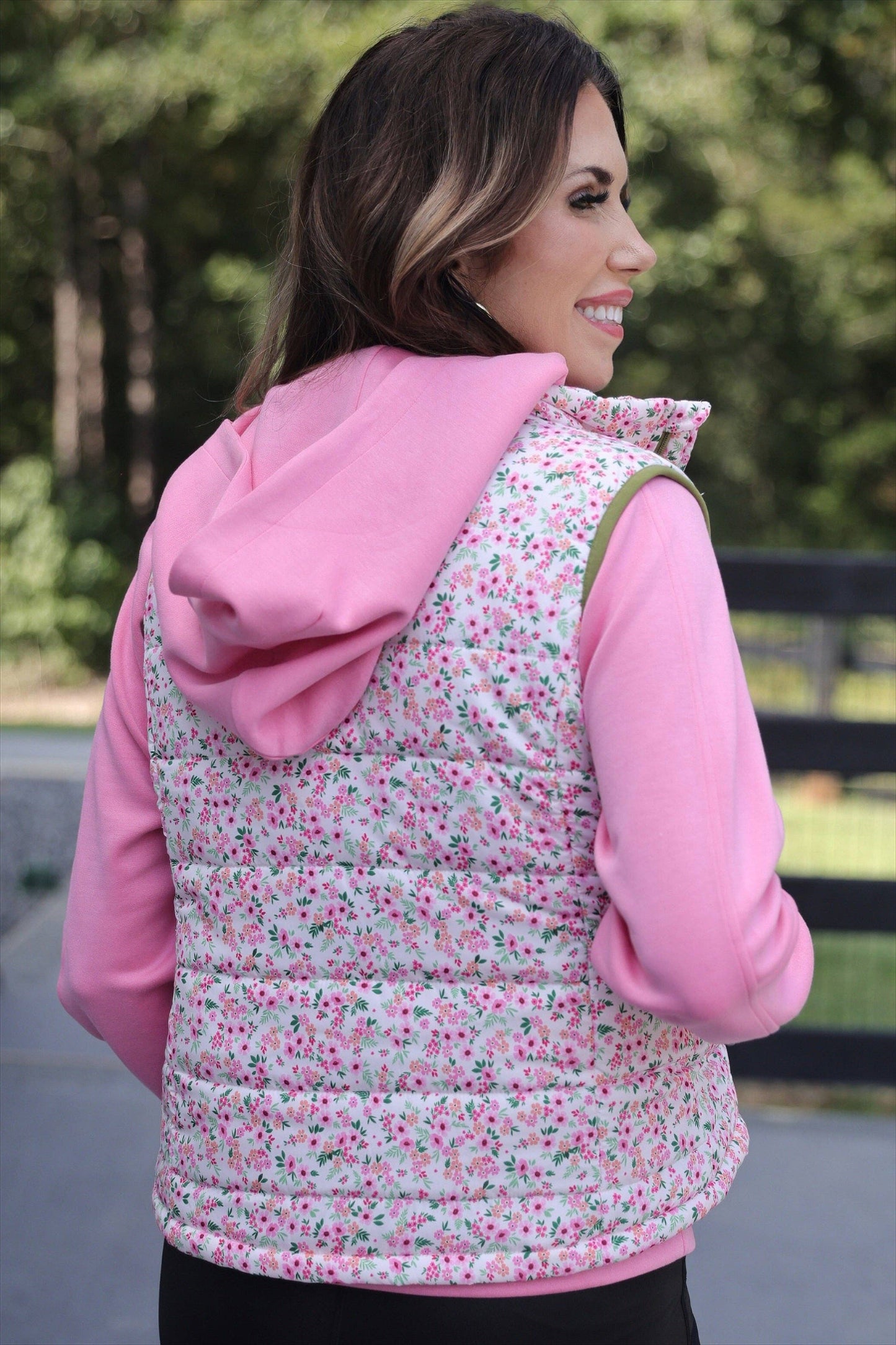 Delilah Floral Puffer Vest