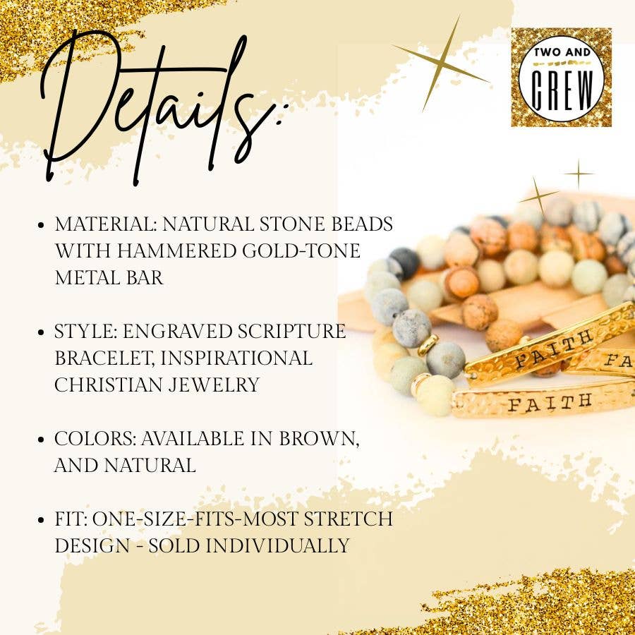 Pray Bracelet – Christian Faith, Catholic Jewelry, Stone