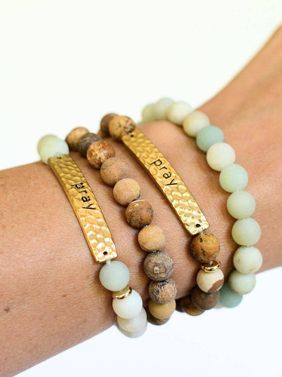Pray Bracelet – Christian Faith, Catholic Jewelry, Stone