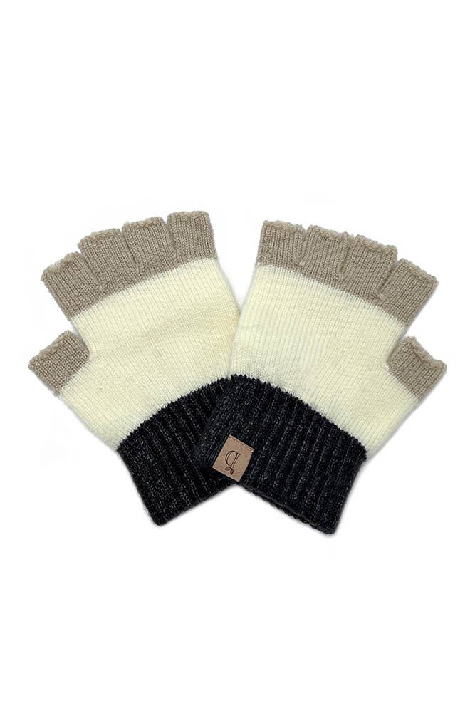 Color Block Fingerless Winter Gloves