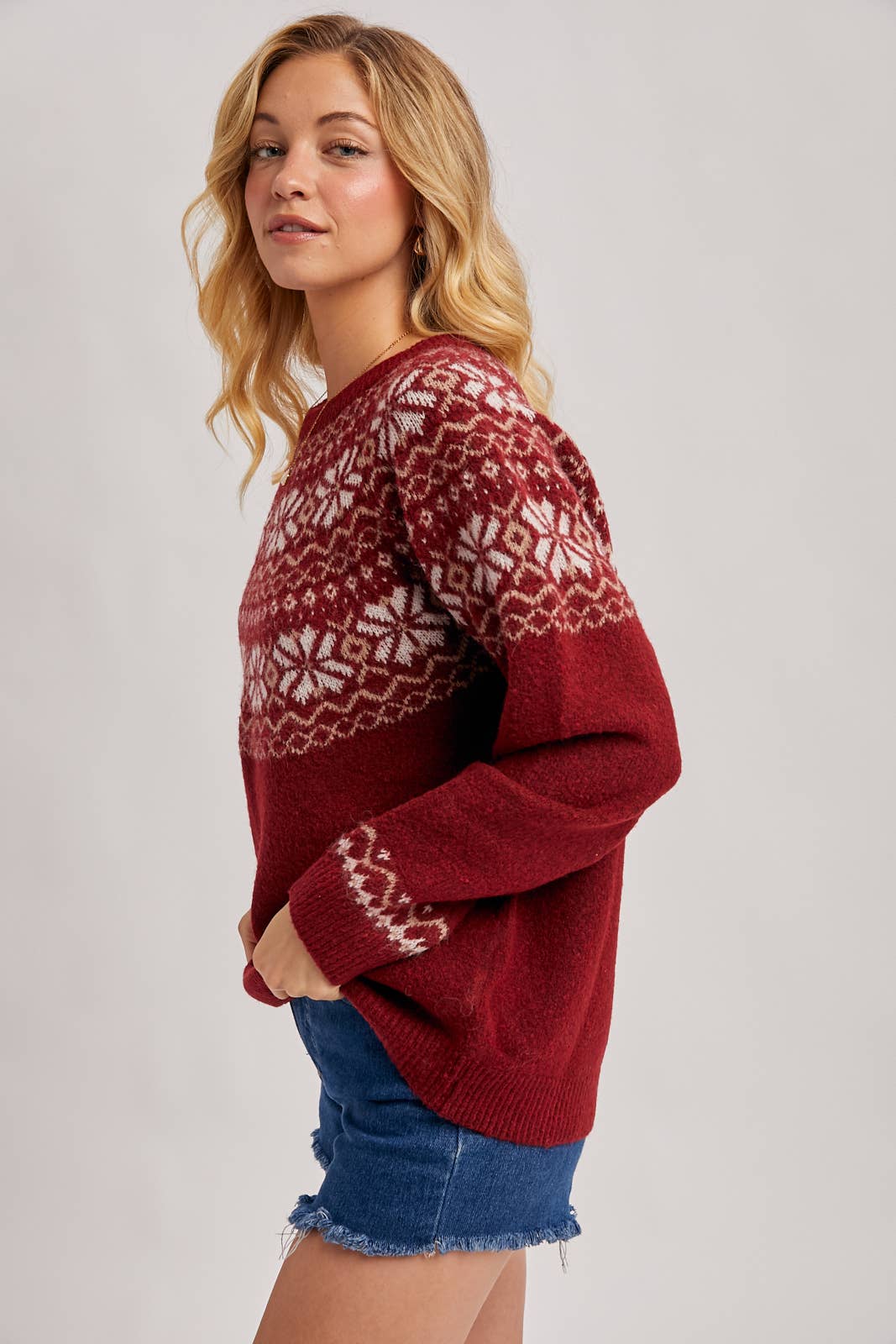 HOLIDAY FAIRE ISLE KNIT SWEATER