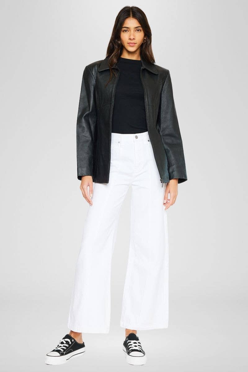 Ultra High Rise Wide Leg Jeans White Kan Can