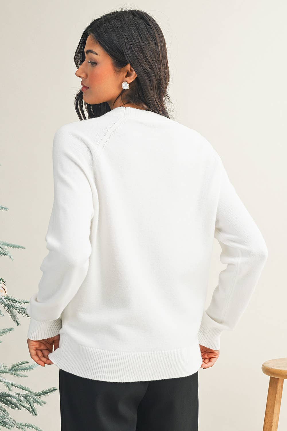 MERRY Letter Pattern Sweater