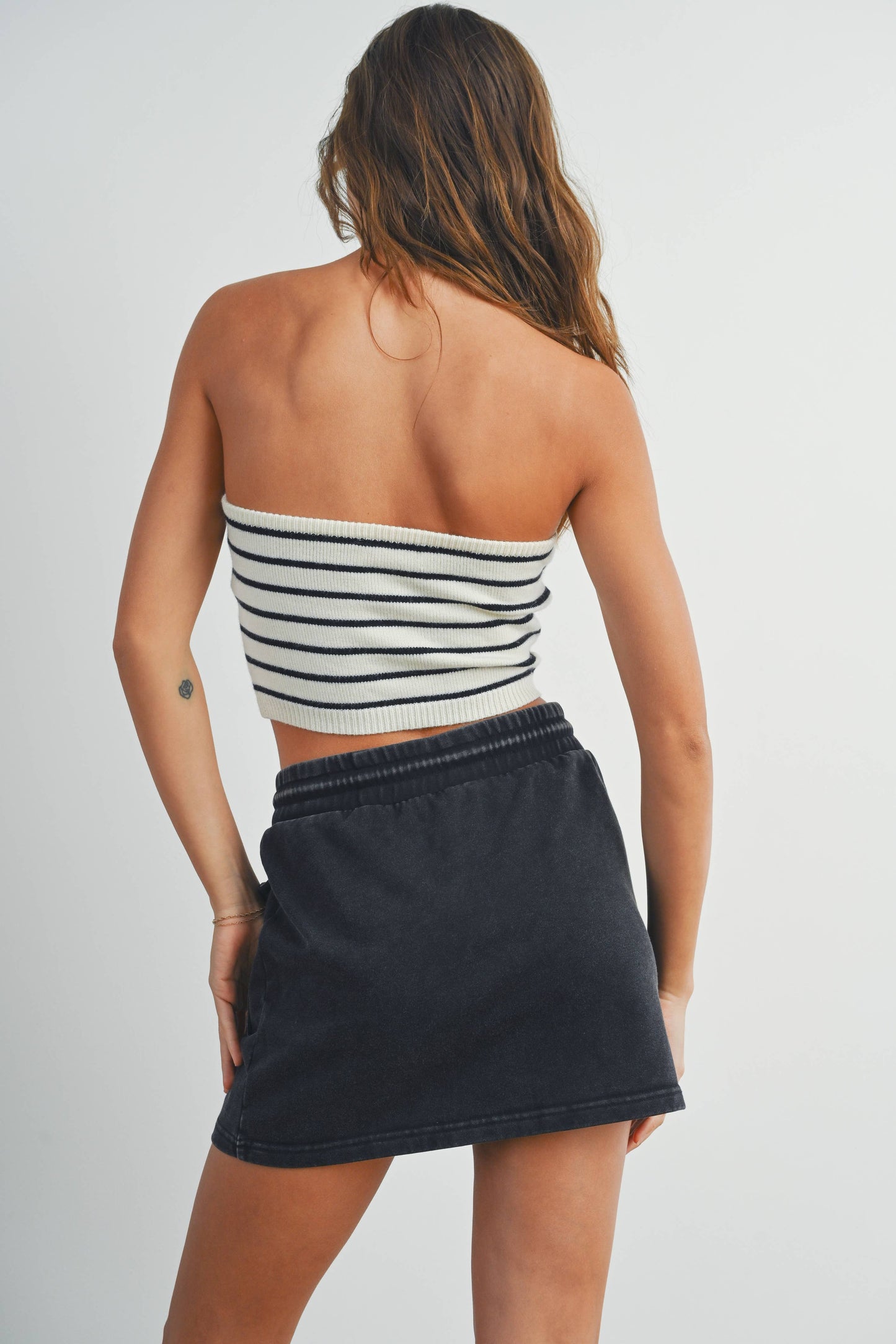 Striped Tube Top Sweater