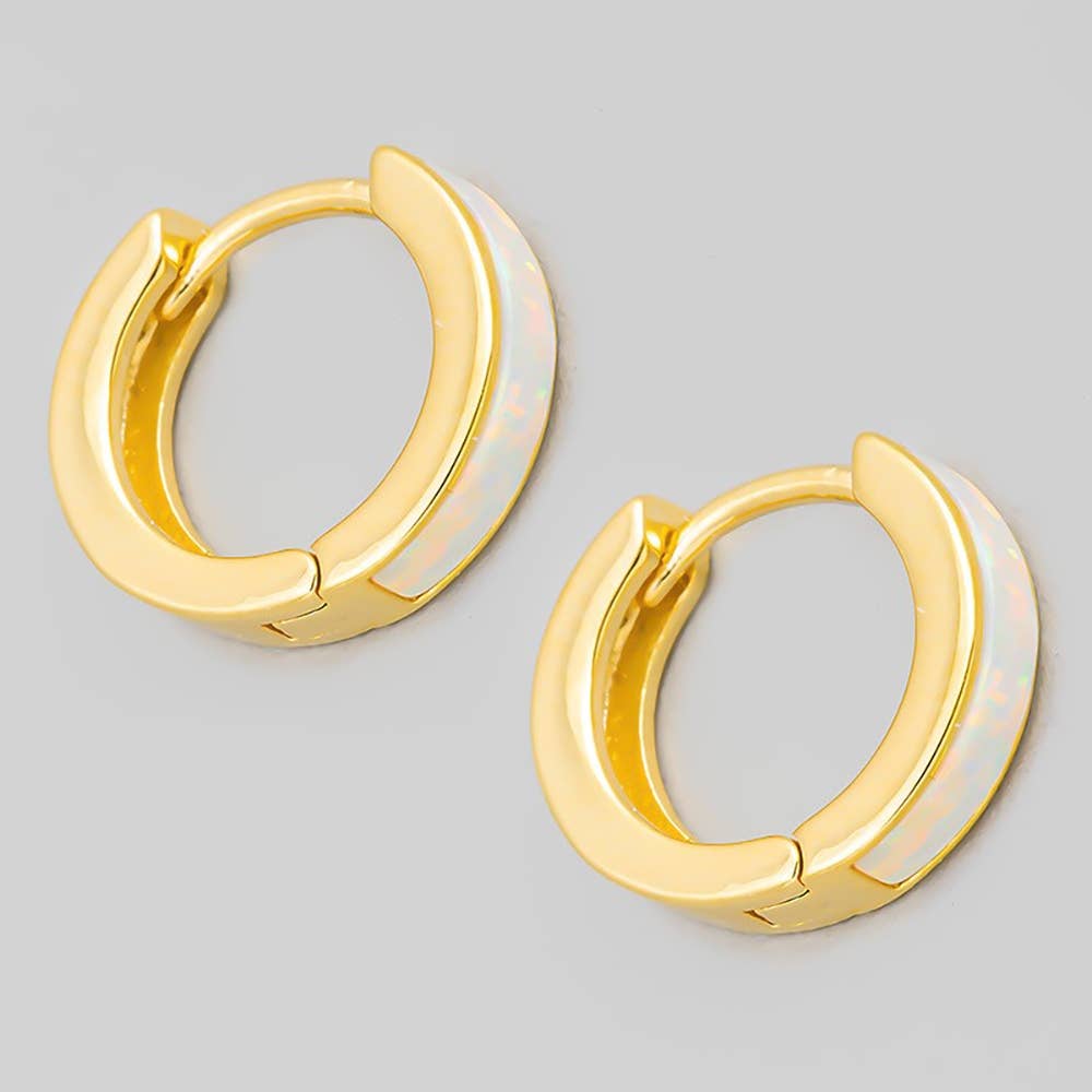 Opal Mini Hoop Earrings
