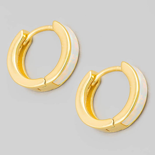 Opal Mini Hoop Earrings