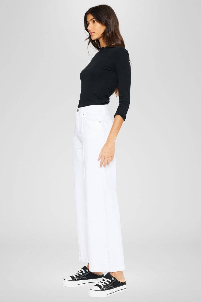 Ultra High Rise Wide Leg Jeans White Kan Can