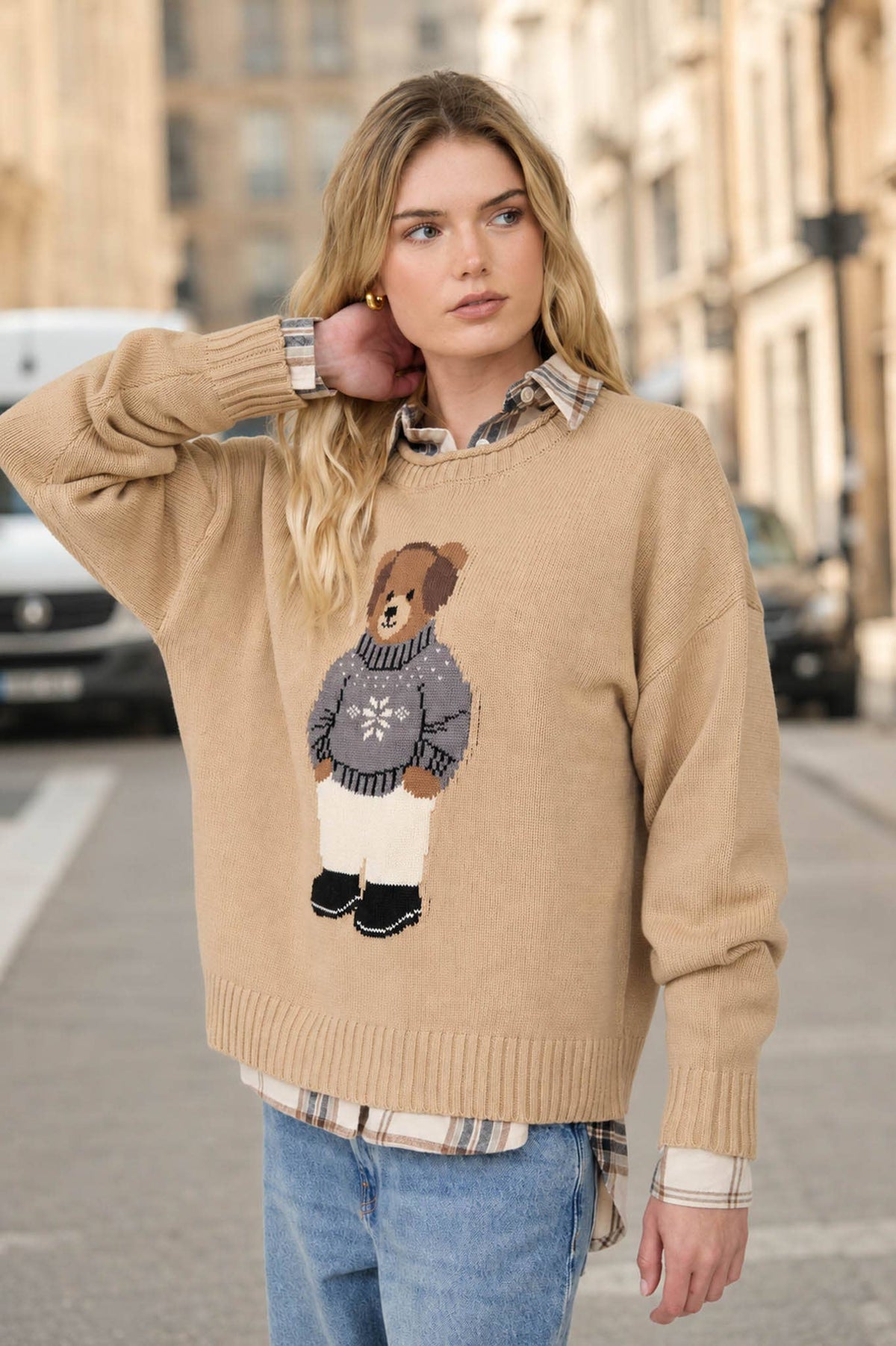 Teddy Bear Crew Neck Sweater