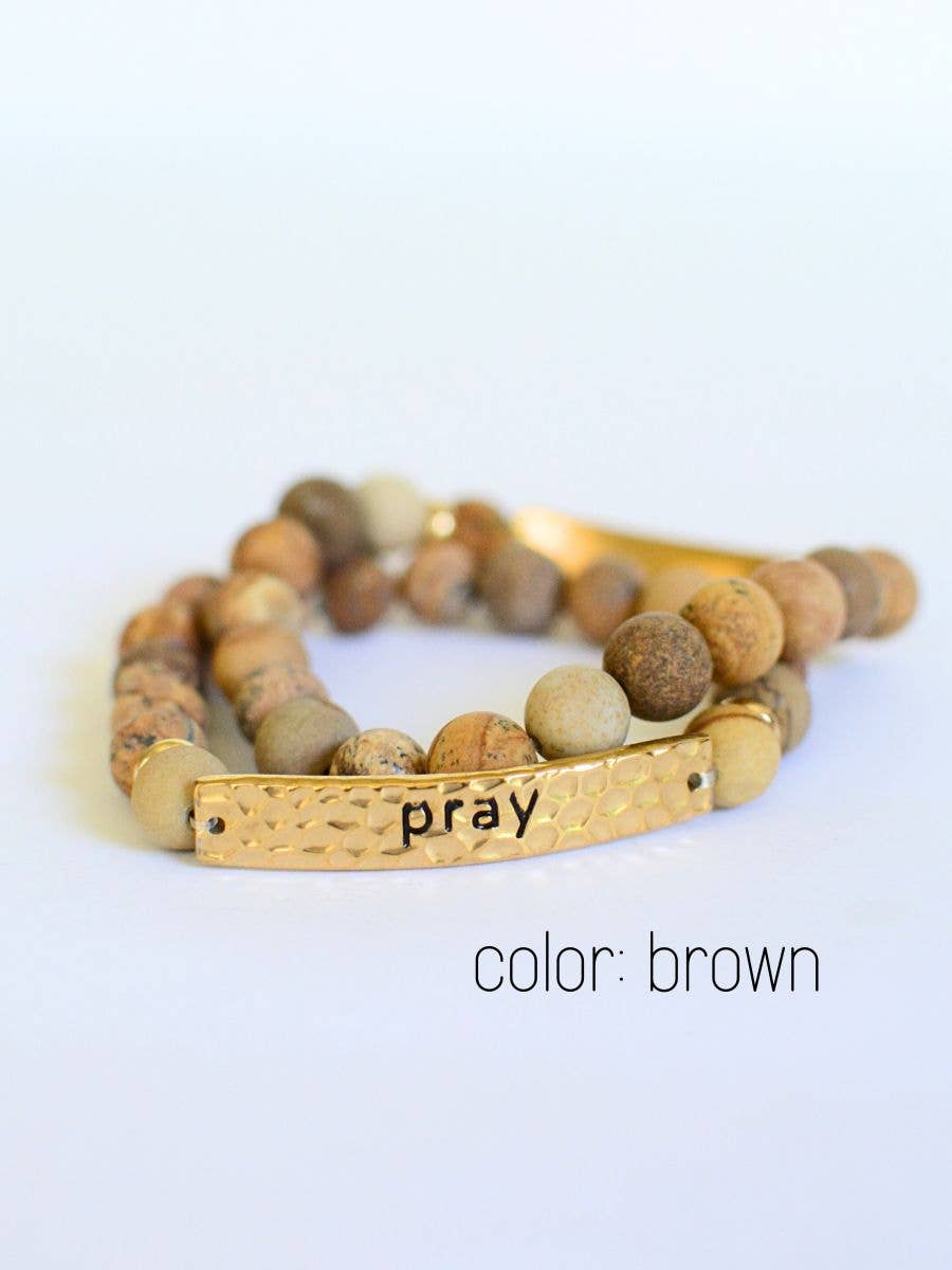 Pray Bracelet – Christian Faith, Catholic Jewelry, Stone